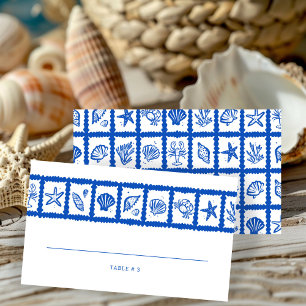 Seashell Grid Beach Wedding CUSTOM Platzkarte