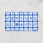 Seashell Grid Beach Wedding CUSTOM Platzkarte (Rückseite)