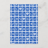 Seashell Grid Beach Wedding CUSTOM QR Code Begleitkarte (Rückseite)