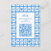 Seashell Grid Beach Wedding CUSTOM QR Code Begleitkarte (Vorderseite)