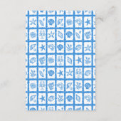 Seashell Grid Beach Wedding CUSTOM QR Code Begleitkarte (Rückseite)