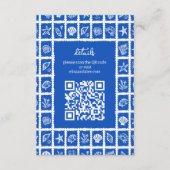 Seashell Grid Beach Wedding CUSTOM QR Code Begleitkarte (Vorderseite)
