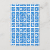 Seashell Grid Beach Wedding CUSTOM QR Code Begleitkarte (Rückseite)