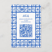 Seashell Grid Beach Wedding CUSTOM QR Code Begleitkarte (Vorderseite)