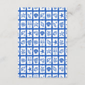 Seashell Grid Beach Wedding CUSTOM QR Code Begleitkarte (Rückseite)