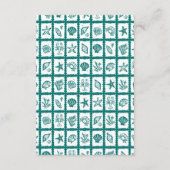 Seashell Grid Beach Wedding CUSTOM QR Code Begleitkarte (Rückseite)