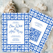 Seashell Grid Beach Wedding CUSTOM QR Code Einladung