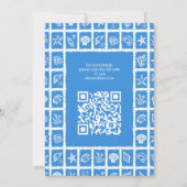 Seashell Grid Beach Wedding CUSTOM QR Code Save The Date (Rückseite)