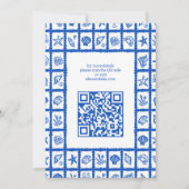 Seashell Grid Beach Wedding CUSTOM QR Code Save The Date (Rückseite)