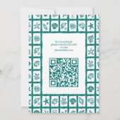 Seashell Grid Beach Wedding CUSTOM QR Code Save The Date (Rückseite)