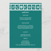 Seashell Grid Beach Wedding Green White CUSTOM Menükarte (Vorderseite)