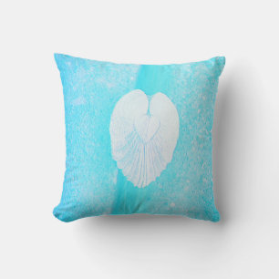 Seashell Heart Angel Wings - Caribbean Sky Kissen
