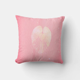 Seashell Heart Angel Wings - Pink Cloud Kissen