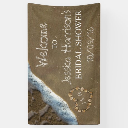 Seashell Heart Beach Brautparty Banner (Vertikal)