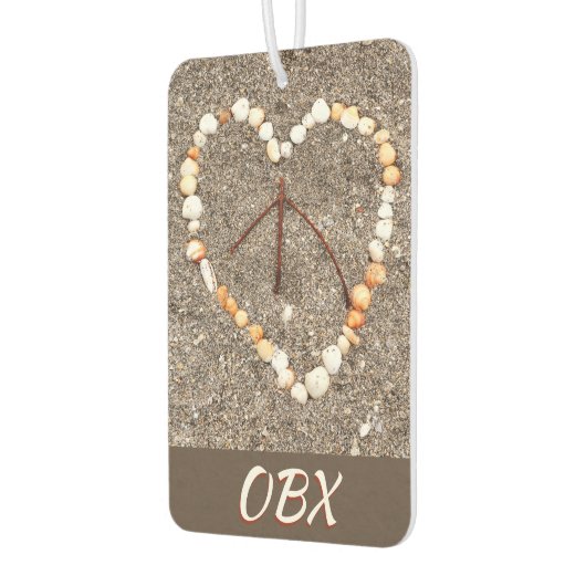 Seashell Heart Peace Sign OBX Beach NC Autolufterfrischer (Links)