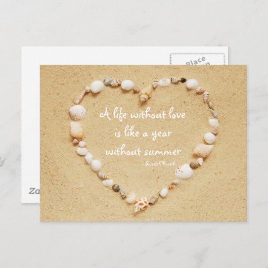 Seashell Heart Proverb Postcard Postkarte (Vorne/Hinten)
