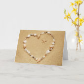 Seashell Heart with Starfish Card Karte (Gelbe Blume)