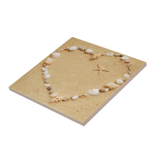Seashell-Herz mit Starfish Fliese (Seite)