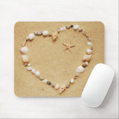 Seashell-Herz mit Starfish Mousepad (Mit Mouse)