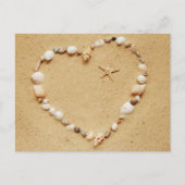 Seashell Herz mit Starfish Postkarte (Vorderseite)
