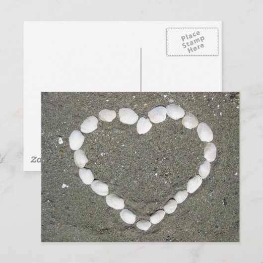Seashell Herz Postkarte (Vorne/Hinten)