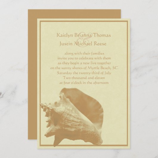 Seashell/ Hochzeit Einladung (Vorne/Hinten)