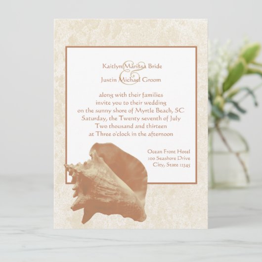 Seashell/ Hochzeit Einladung (Stehend Vorderseite)