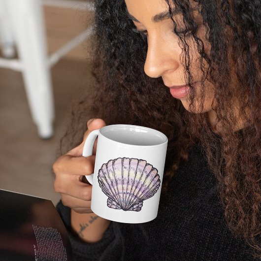 Seashell Illustration Coffee Tasse