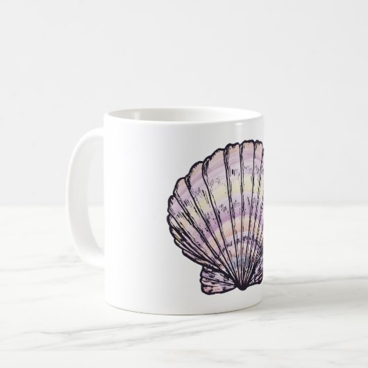 Seashell Illustration Coffee Tasse (Vorderseite Links)