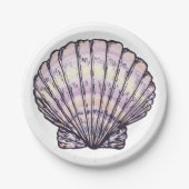 Seashell Illustration Pappteller (Vorderseite)