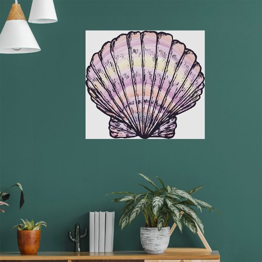 Seashell Illustration Poster