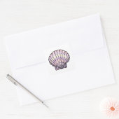 Seashell Illustration Quadratischer Aufkleber