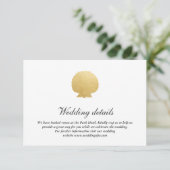 Seashell Imitate Gold Foil | Angaben zur Hochzeit  Einladung (Stehend Vorderseite)