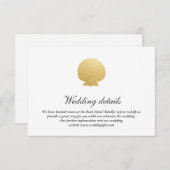 Seashell Imitate Gold Foil | Angaben zur Hochzeit Einladung (Vorne/Hinten)