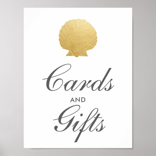 Seashell Imitate Gold Foil | Hochzeitszeichen für  Poster (Vorne)