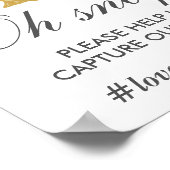 Seashell Imitate Gold Foil | Ocean Insta Wedding S Poster (Ecke)