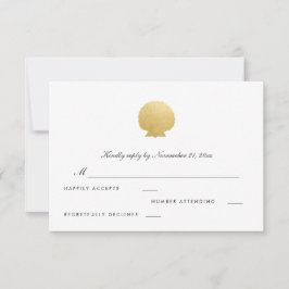 Seashell Imitate Gold Foil | Ocean Wedding RSVP