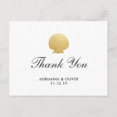 Seashell Imitate Gold Foil | Ocean Wedding Vielen Postkarte (Vorderseite)