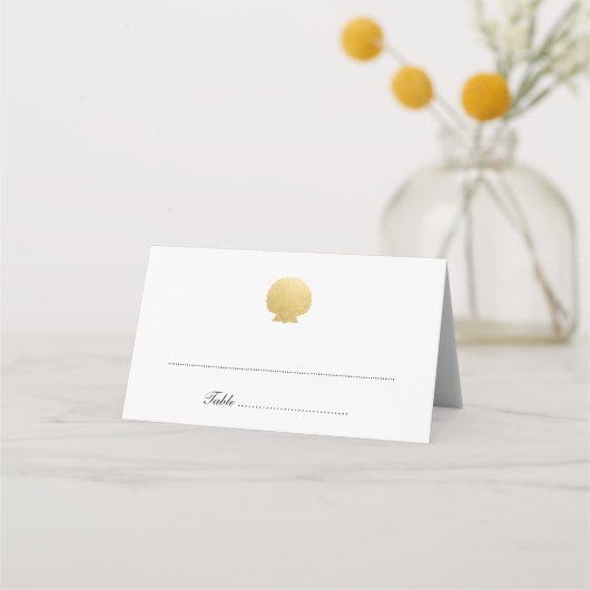 Seashell Imitats Gold Foil Ocean Wedding Escort Ca Platzkarte (Vorderseite)
