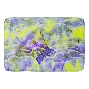Seashell in blauem lila Aquarellbild Badematte