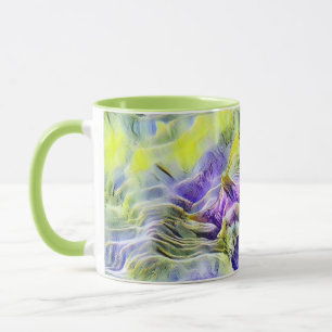 Seashell in blauem lila Aquarellbild Tasse