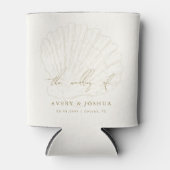 Seashell Ivory & Gold Beach Coastal Wedding Favor Dosenkühler (Vorderseite)