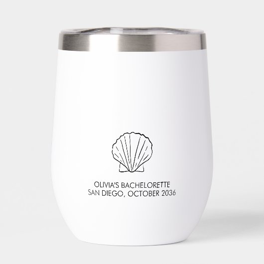 Seashell Junggeselinnen-Abschied Thermal Wine Tumb (Rückseite)