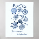 Seashell Kinderzimmer Personalisiertes Zitat druck Poster (Vorne)