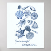Seashell Kinderzimmer Personalisiertes Zitat druck Poster (Vorne)