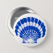 Seashell - Kobalt blau und weiß Button (Vorne & Hinten)