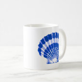 Seashell - Kobalt blau und weiß Kaffeetasse (VorderseiteRechts)