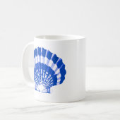Seashell - Kobalt blau und weiß Kaffeetasse (Vorderseite Links)