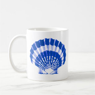 Seashell - Kobalt blau und weiß Kaffeetasse