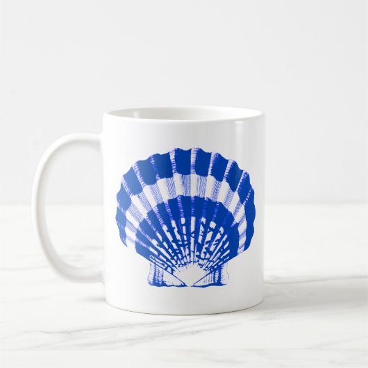 Seashell - Kobalt blau und weiß Kaffeetasse (Links)
